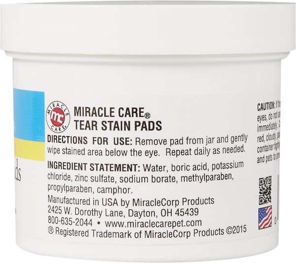 Miracle Care Tear Stain Pads Eye Care for Dogs &amp; Cats, 90 Count