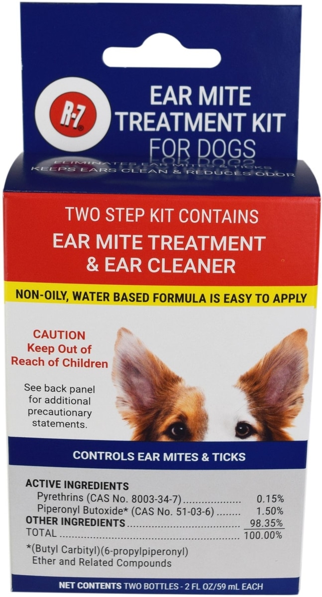 MIRACLE CARE Ear Mite Treatment Kit for Dogs, 2-fl oz bottles,