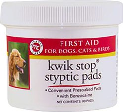 Miracle Care Kwik Stop Styptic Pads for Dogs, Cats & Birds, 90 count slide 1 of 8