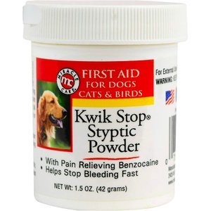 Miracle Care Kwik-Stop Styptic Powder for Dogs, Cats & Birds, 1.5-oz jar