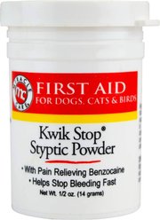 Miracle Care Kwik-Stop Styptic Powder for Dogs, Cats & Birds, 0.5-oz jar