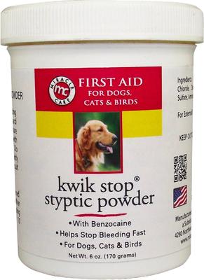 MIRACLE CARE Kwik-Stop Styptic Powder for Dogs, Cats Birds, 6-oz