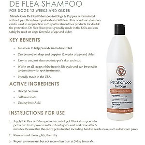 Miracle Care Miracle Care De Flea Shampoo for Dogs & Puppies, 16.9-fl oz bottle