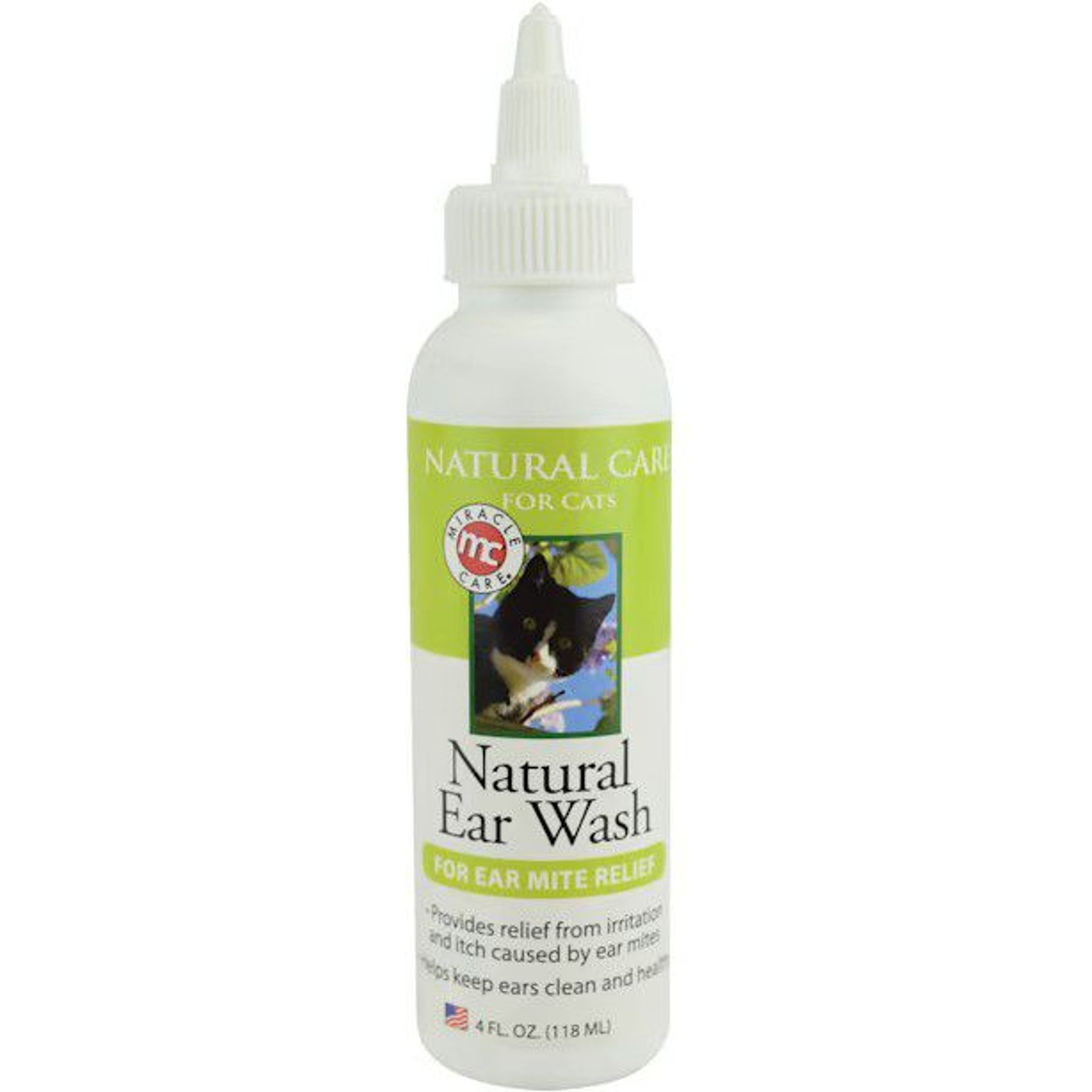 Miracle Care Natural Ear Wash for Cats, 4-fl oz bottle