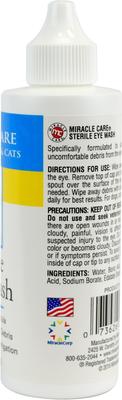 Show full view: Miracle Care Sterile Eye Wash, 4-fl oz bottle + Eye Clear Cleaning Pads for Dogs & Cats, 90 count slide 3 of 8