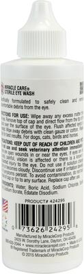 Show full view: Miracle Care Sterile Eye Wash, 4-fl oz bottle + Eye Clear Cleaning Pads for Dogs & Cats, 90 count slide 4 of 8