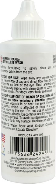 Miracle Care Sterile Eye Wash for Dogs & Cats, 4-fl oz bottle