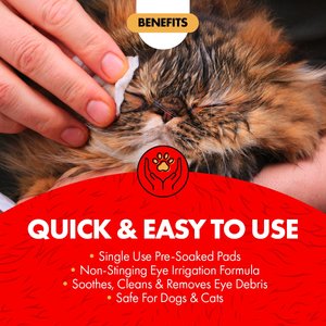 Miracle Care Sterile Eye Wash Pads for Dogs & Cats, 90 count