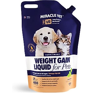 Miracle Vet High Calorie Weight Gain Liquid Supplement for Dogs & Cats, 32-oz pouch