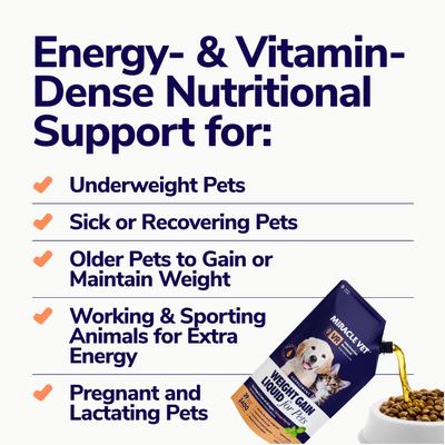 Show full view: Miracle Vet High Calorie Weight Gain Liquid Supplement for Dogs & Cats, 32-oz pouch slide 6 of 11