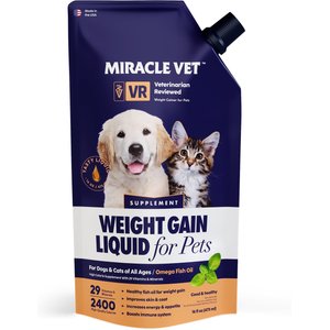 Miracle Vet High Calorie Weight Gain Liquid Supplement for Dogs & Cats, 16-oz pouch