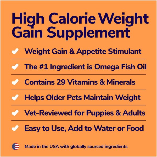 Show full view: Miracle Vet High Calorie Weight Gain Liquid Supplement for Dogs & Cats, 16-oz pouch slide 3 of 10