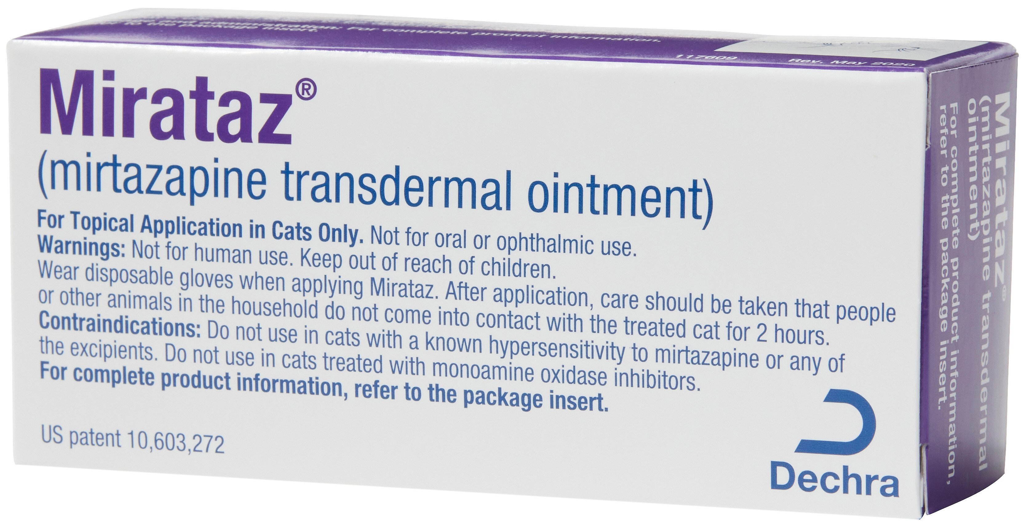 20mg/1g (mirtazapine transdermal ointment) for Cats