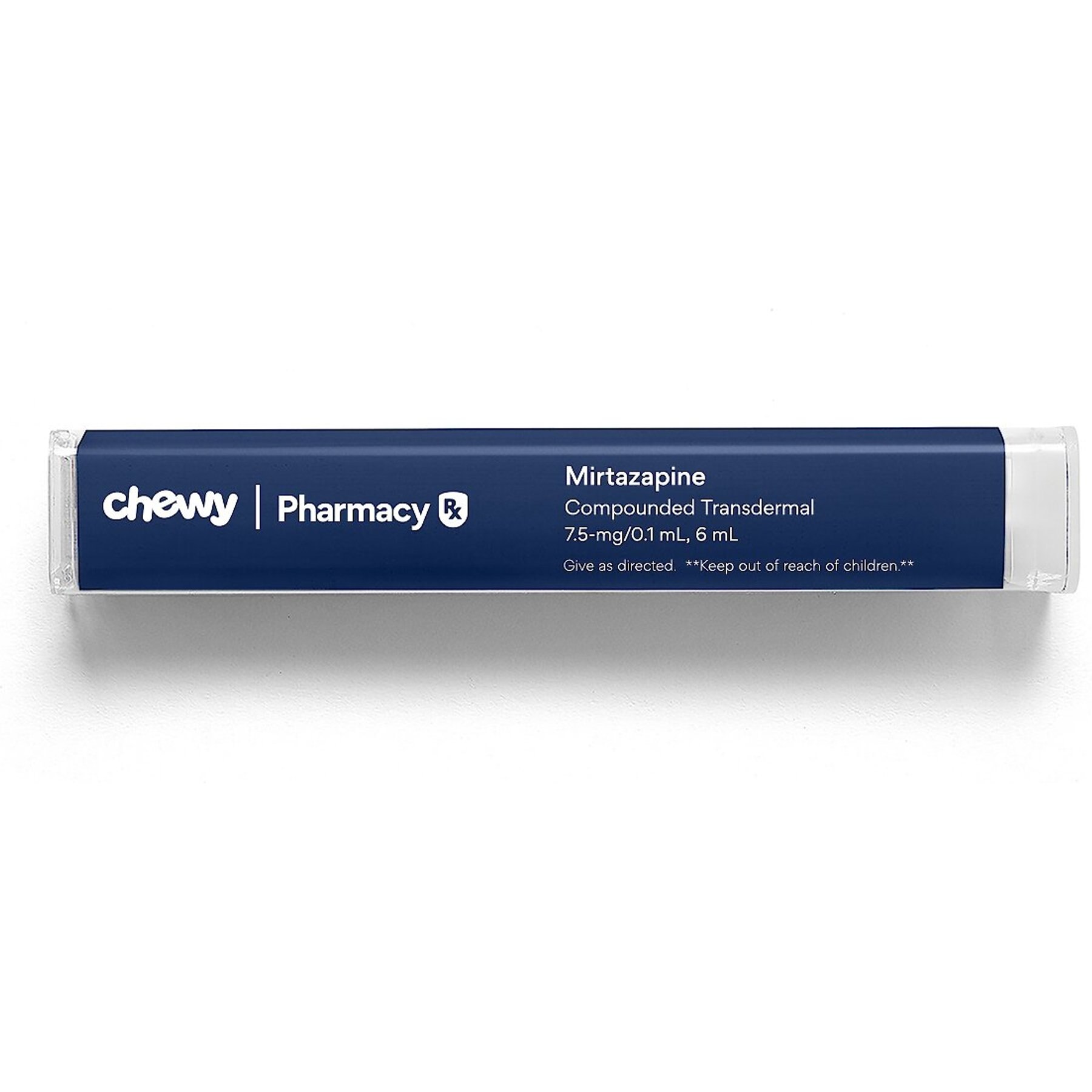 Mirtazapine Compounded Transdermal Cream, 7.5 mg/0.1 mL, 6 mL for Veterinary use (2 clicks=0.1 mL)