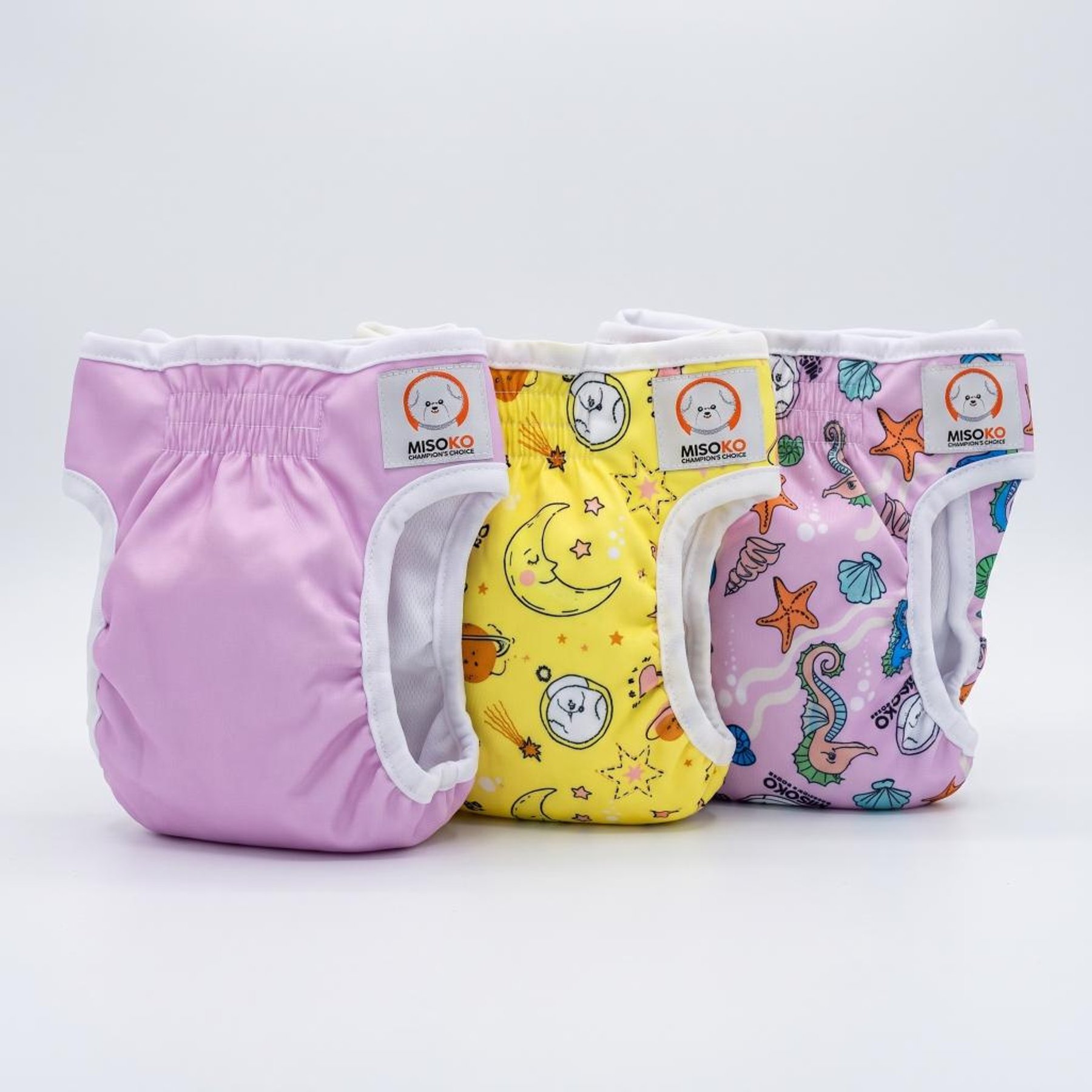 MISOKO Fantasy Reusable & Washable Female Dog Diapers, Multicolor, 3 count, Small