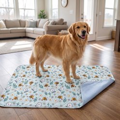 MISOKO Reusable & Washable Dog Pee Pads with Bees, Blue, 2 count, 27.5 x 31.5-in slide 2 of 9