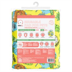 MISOKO Reusable & Washable Dog Pee Pads with Lions, Yellow, 2 count, 31.5 x 55.1-in slide 2 of 9