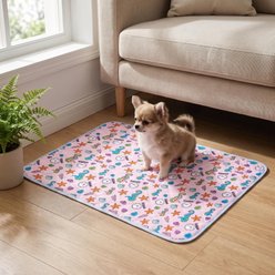 MISOKO Reusable & Washable Dog Pee Pads with Sea Horses, Pink, 2 count, 15.7 x 19.7-in slide 2 of 9