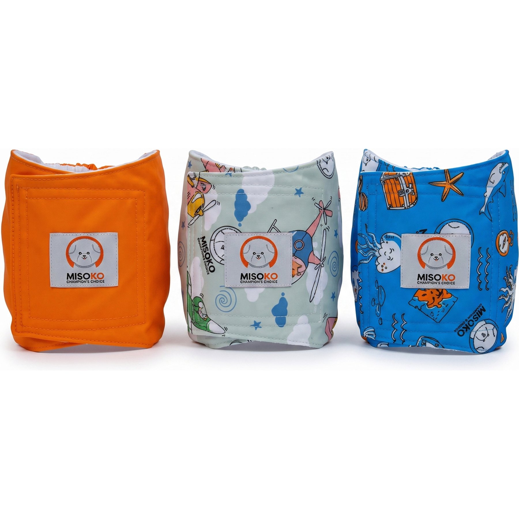 MISOKO Voyage Reusable & Washable Male Dog Diapers, Multicolor, 3 count, Large