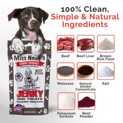 Show full view: Miss Nelly's Canine Gourmet Beef Sticks Jerky Dog Treats, 8-oz bag slide 5 of 11