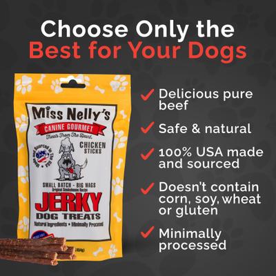 Show full view: Miss Nelly's Canine Gourmet Chicken Sticks Jerky Dog Treats, 16-oz bag slide 6 of 11