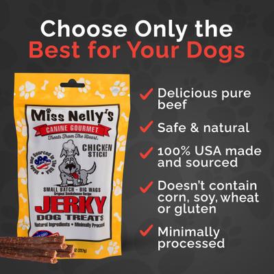 Show full view: Miss Nelly's Canine Gourmet Chicken Sticks Jerky Dog Treats, 8-oz bag slide 6 of 11