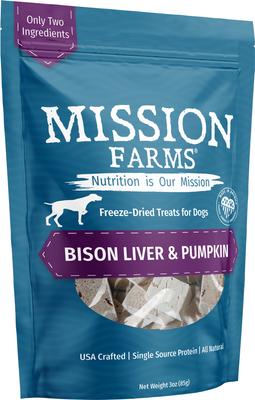 Show full view: Mission Farms Bison Liver Adult Freeze-Dried Dog Treats, 3-oz bag slide 5 of 6