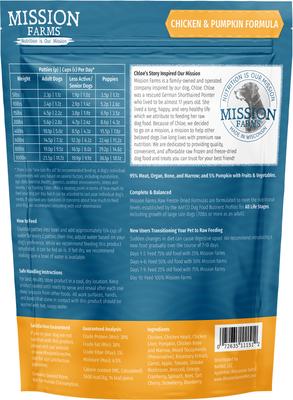 Show full view: Mission Farms Cage-Free Chicken & Pumpkin Adult Freeze-Dried Dog Food, 14-oz bag slide 3 of 6
