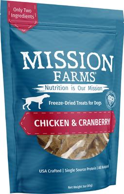 Show full view: Mission Farms Chicken & Cranberry Adult Freeze-Dried Dog Treats, 3-oz bag slide 5 of 6