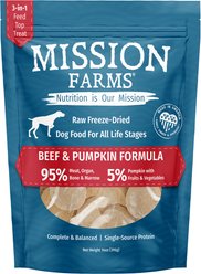 Mission Farms Grass-Fed Beef & Pumpkin Adult Freeze-Dried Dog Food, 14-oz bag