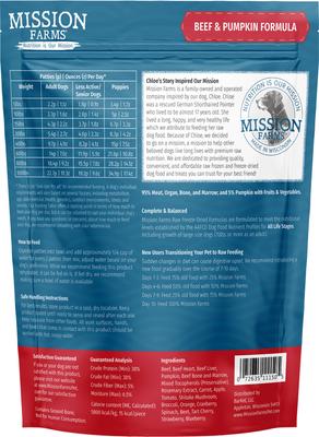 Show full view: Mission Farms Grass-Fed Beef & Pumpkin Adult Freeze-Dried Dog Food, 14-oz bag slide 3 of 6
