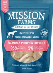Mission Farms Wild-Caught Salmon & Pumpkin Adult Freeze-Dried Dog Food, 14-oz bag