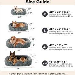MIXJOY Orthopedic Bolster Non-Slip Oval Dog Sofa Bed with Removable Rabbit-Fur Cover, Dark Gray, Large slide 2 of 9