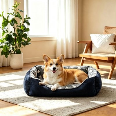 MIXJOY MIXJOY Rectangle Washable Dog Sofa Bed with Anti-Slip Bottom, Dark Grey, Large: 30 x 24 x 9-in