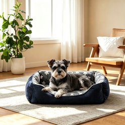 MIXJOY Rectangle Washable Dog Sofa Bed with Anti-Slip Bottom, Dark Grey, Small: 20 x 19 x 6-in slide 1 of 9