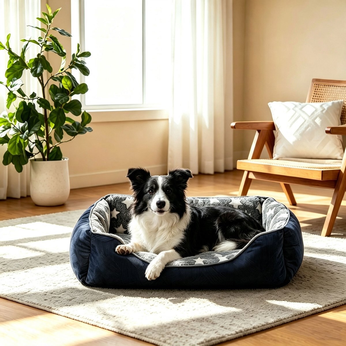 MIXJOY Rectangle Washable Dog Sofa Bed with Anti-Slip Bottom, Dark Grey, X-Large: 35 x 25 x 9-in