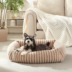 MIXJOY Square Raised Waterproof Dog Bed with Removable Cover & Non-Slip Base, Beige, Small: 25 x 21 x 7-in