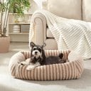 MIXJOY Square Raised Waterproof Dog Bed with Removable Cover & Non-Slip Base, Beige, Small: 25 x 21 x 7-in