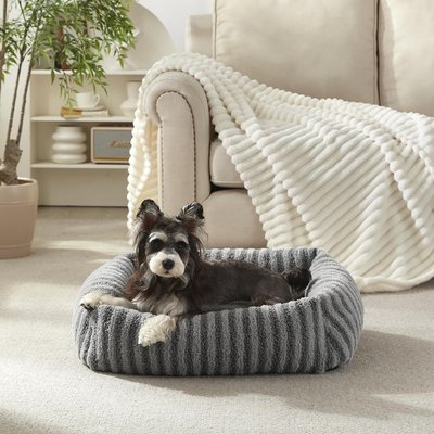MIXJOY MIXJOY Square Raised Waterproof Dog Bed with Removable Cover & Non-Slip Base, Grey, Small: 25 x 21 x 7-in