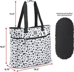 Mobile Dog Gear Dogssentials Tote Travel Bag, Black & White Paw Print slide 2 of 7