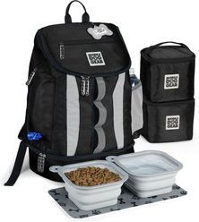 Mobile Dog Gear Drop Bottom Weekender Backpack Pet Travel Bag, Black