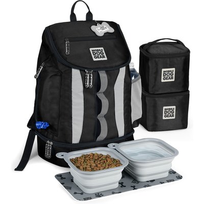 Mobile Dog Gear Mobile Dog Gear Drop Bottom Weekender Backpack Pet Travel Bag, Black