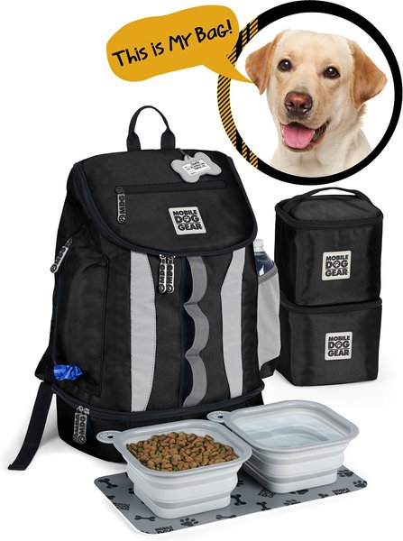 Show full view: Mobile Dog Gear Drop Bottom Weekender Backpack Pet Travel Bag, Black slide 2 of 7