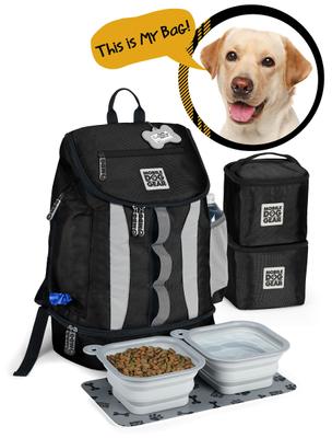 Show full view: Mobile Dog Gear Drop Bottom Weekender Backpack Pet Travel Bag, Black slide 2 of 7