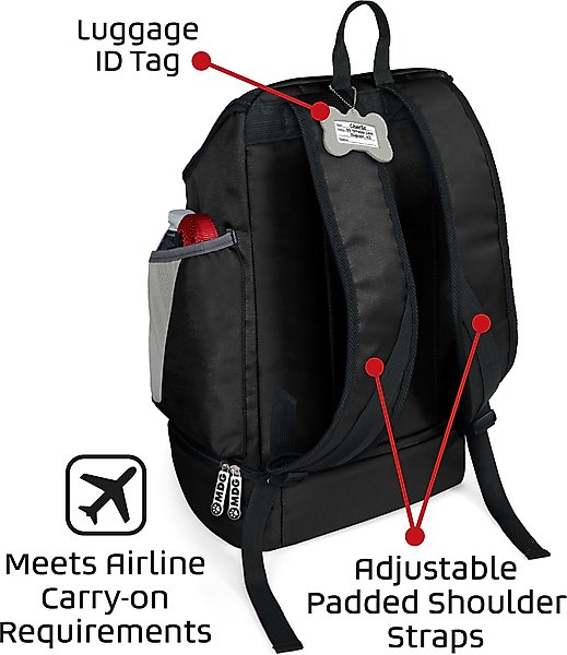 Show full view: Mobile Dog Gear Drop Bottom Weekender Backpack Pet Travel Bag, Black slide 5 of 7