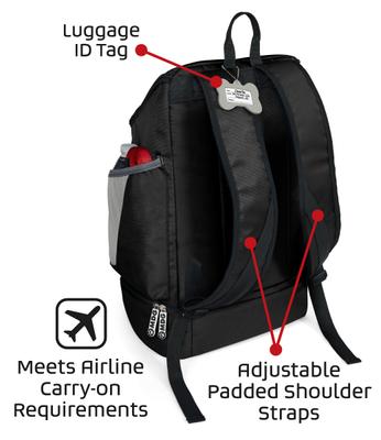 Show full view: Mobile Dog Gear Drop Bottom Weekender Backpack Pet Travel Bag, Black slide 5 of 7