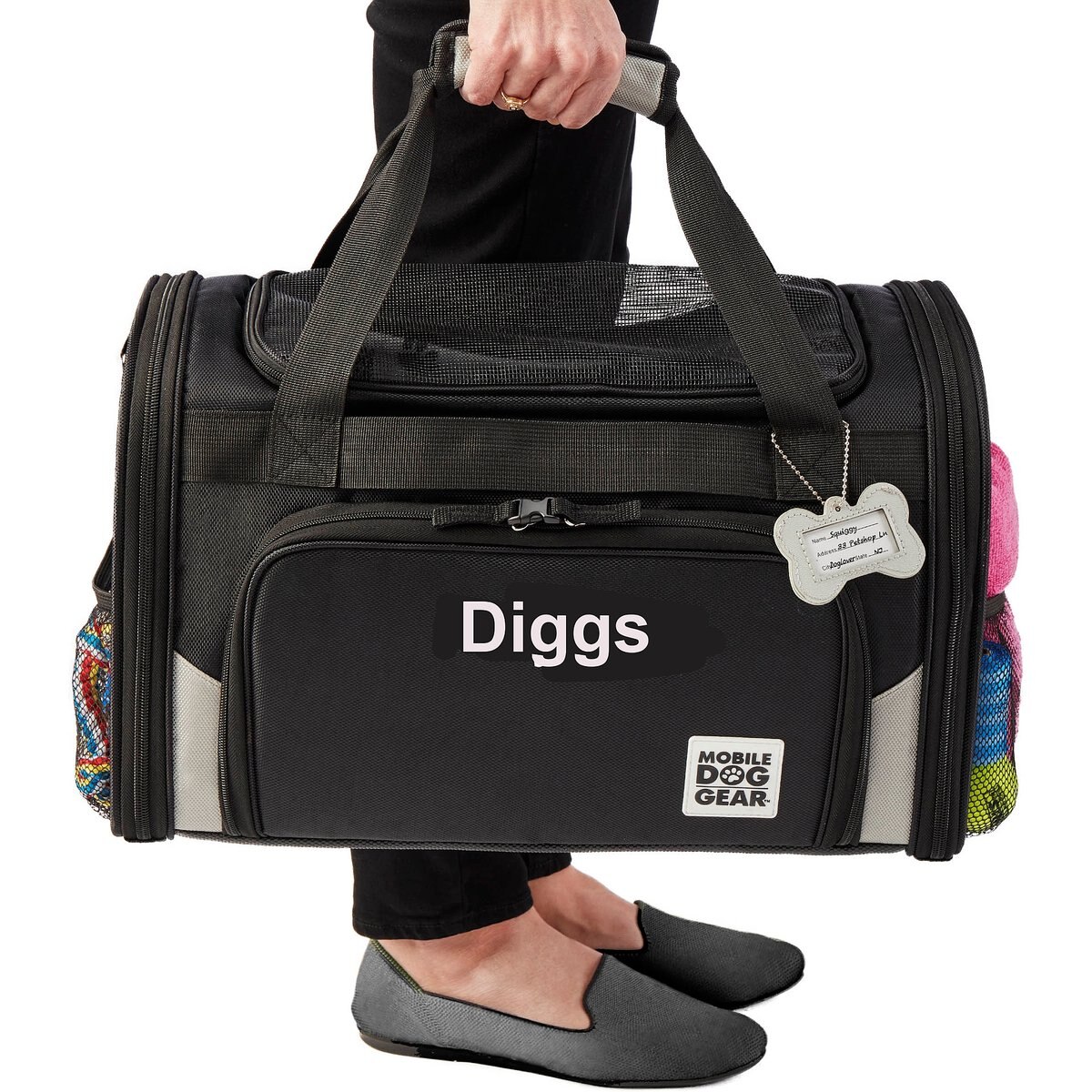 Mobile Dog Gear Personalized Airline Approved Dog Carrier Bag, Black