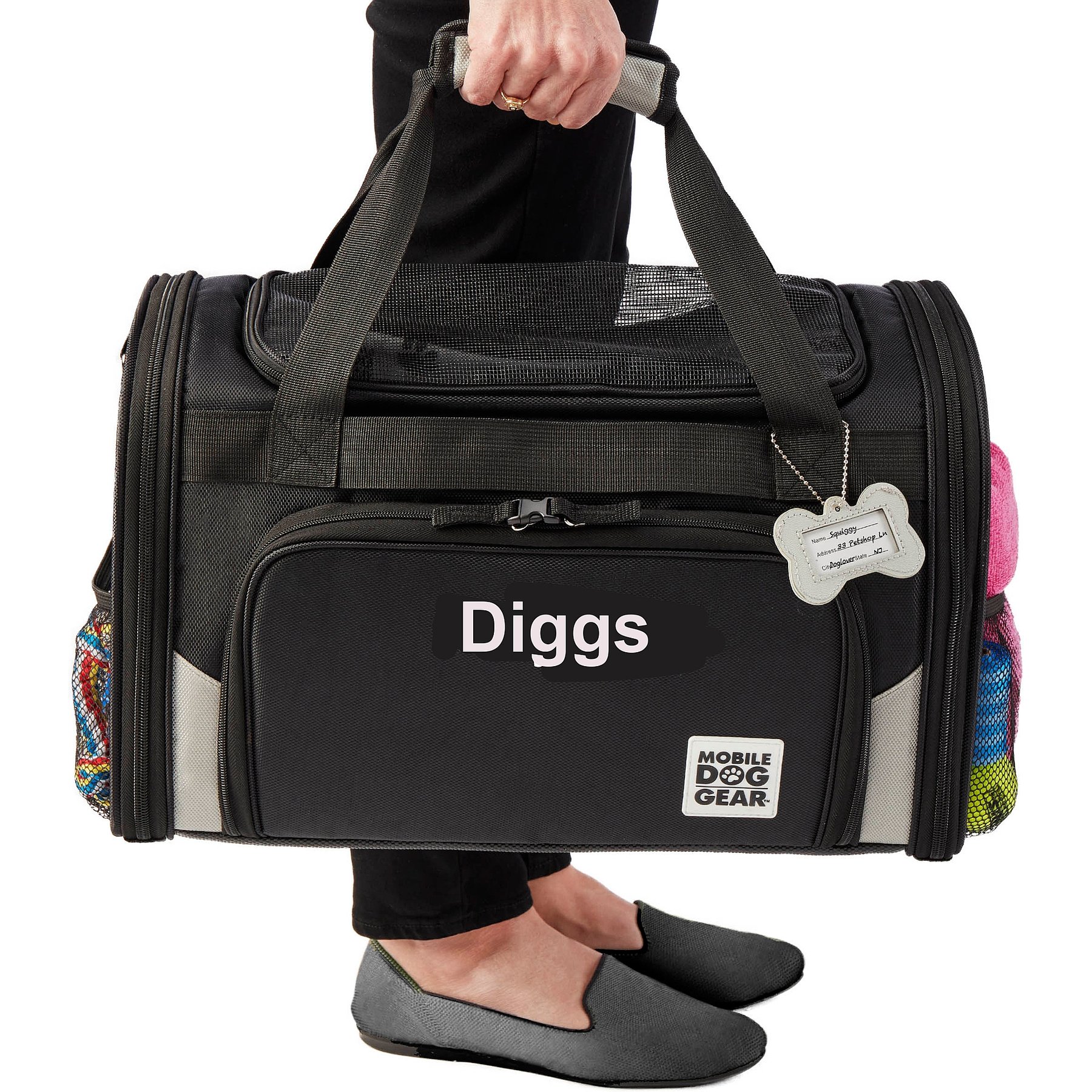 Mobile Dog Gear Personalized Airline Approved Dog Carrier Bag, Black