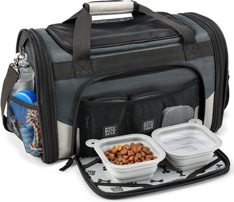 Show full view: Mobile Dog Gear Personalized Airline Approved Dog Carrier Bag, Gray slide 2 of 5