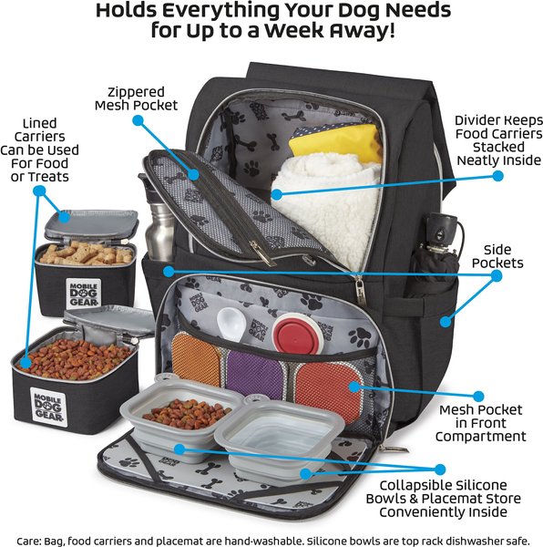 Show full view: Mobile Dog Gear Ultimate Week Away Backpack, Small, Black slide 4 of 9